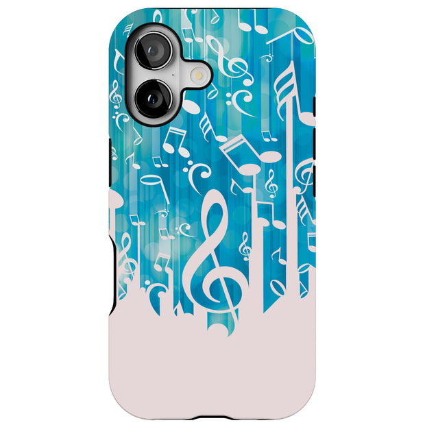 Music Note Tough Cases For Apple iPhone (17, 16, 15, 14, 13, 12, 11, X, SE, 8, 7/ Air, Plus, Pro, Max, Mini, XR, XS), Print in USA