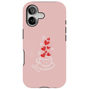 A Cup of Hearts Tough Cases For Apple iPhone (17, 16, 15, 14, 13, 12, 11, X, SE, 8, 7/ Air, Plus, Pro, Max, Mini, XR, XS), Print in USA