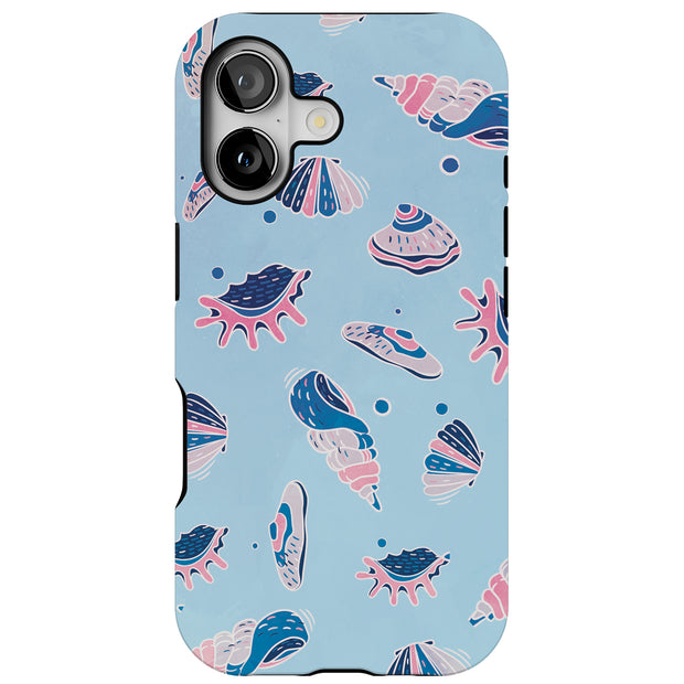 SeaShells Clams Tough Cases For Apple iPhone (17, 16, 15, 14, 13, 12, 11, X, SE, 8, 7/ Air, Plus, Pro, Max, Mini, XR, XS), Print in USA