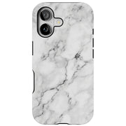 White Marble Tough Cases For Apple iPhone (17, 16, 15, 14, 13, 12, 11, X, SE, 8, 7/ Air, Plus, Pro, Max, Mini, XR, XS), Print in USA