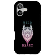Wild Heart Wolf Tough Cases For Apple iPhone (17, 16, 15, 14, 13, 12, 11, X, SE, 8, 7/ Air, Plus, Pro, Max, Mini, XR, XS), Print in USA
