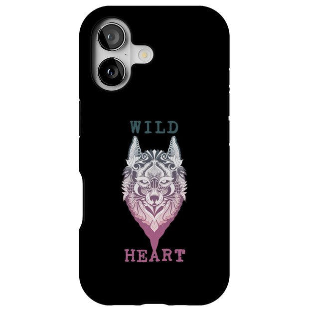 Wild Heart Wolf Tough Cases For Apple iPhone (17, 16, 15, 14, 13, 12, 11, X, SE, 8, 7/ Air, Plus, Pro, Max, Mini, XR, XS), Print in USA