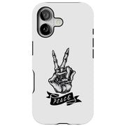 Peace Skeleton Tough Cases For Apple iPhone (17, 16, 15, 14, 13, 12, 11, X, SE, 8, 7/ Air, Plus, Pro, Max, Mini, XR, XS), Print in USA