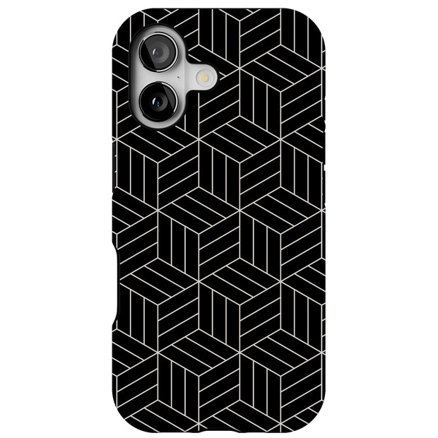 Blk Wht Box Tough Cases For Apple iPhone (17, 16, 15, 14, 13, 12, 11, X, SE, 8, 7/ Air, Plus, Pro, Max, Mini, XR, XS), Print in USA