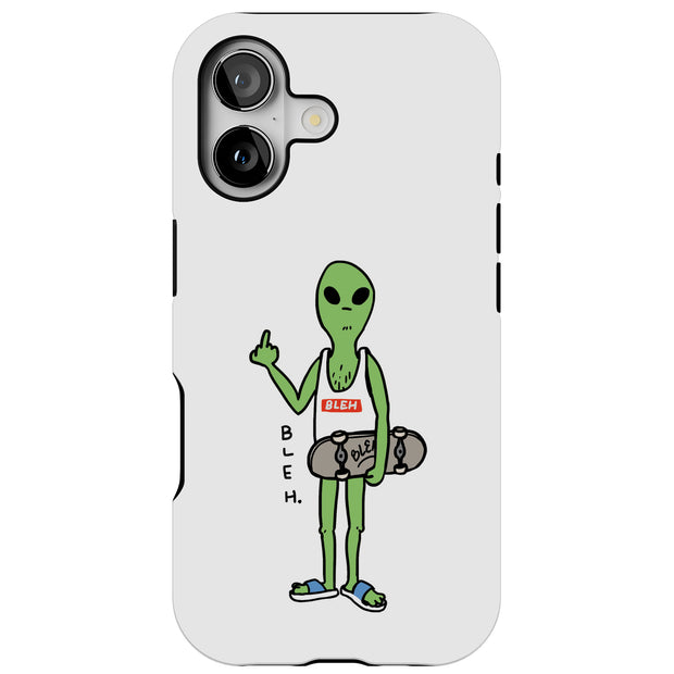 Bleh Alien Wht Tough Cases For Apple iPhone (17, 16, 15, 14, 13, 12, 11, X, SE, 8, 7/ Air, Plus, Pro, Max, Mini, XR, XS), Print in USA