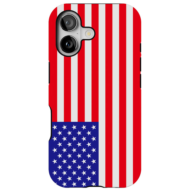 Flag America Tough Cases For Apple iPhone (17, 16, 15, 14, 13, 12, 11, X, SE, 8, 7/ Air, Plus, Pro, Max, Mini, XR, XS), Print in USA