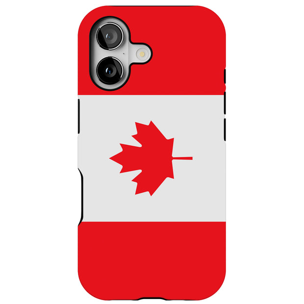 Flag Canada Tough Cases For Apple iPhone (17, 16, 15, 14, 13, 12, 11, X, SE, 8, 7/ Air, Plus, Pro, Max, Mini, XR, XS), Print in USA