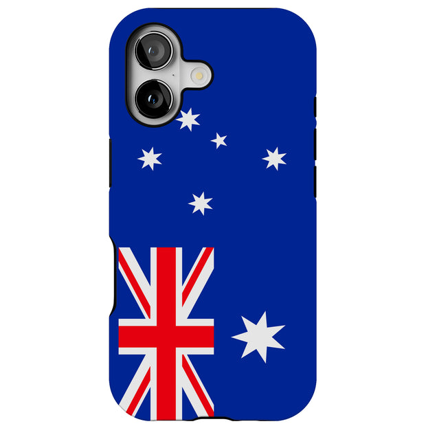 Flag Australia Tough Cases For Apple iPhone (17, 16, 15, 14, 13, 12, 11, X, SE, 8, 7/ Air, Plus, Pro, Max, Mini, XR, XS), Print in USA