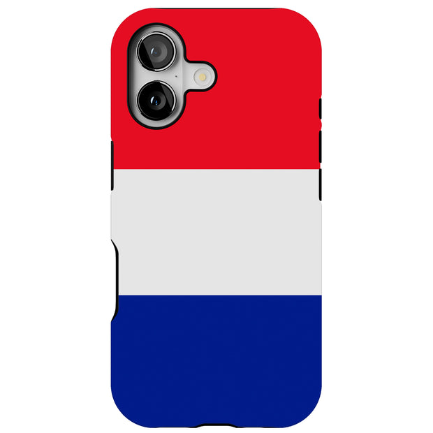 Flag France Tough Cases For Apple iPhone (17, 16, 15, 14, 13, 12, 11, X, SE, 8, 7/ Air, Plus, Pro, Max, Mini, XR, XS), Print in USA