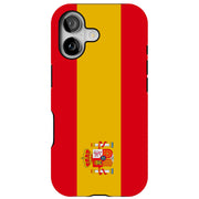 Flag Spain Tough Cases For Apple iPhone (17, 16, 15, 14, 13, 12, 11, X, SE, 8, 7/ Air, Plus, Pro, Max, Mini, XR, XS), Print in USA