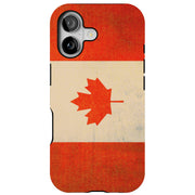 Old Flag Canada Tough Cases For Apple iPhone (17, 16, 15, 14, 13, 12, 11, X, SE, 8, 7/ Air, Plus, Pro, Max, Mini, XR, XS), Print in USA