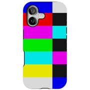 TV Color Bars Tough Cases For Apple iPhone (17, 16, 15, 14, 13, 12, 11, X, SE, 8, 7/ Air, Plus, Pro, Max, Mini, XR, XS), Print in USA