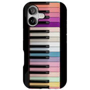 Rainbow Piano Tough Cases For Apple iPhone (17, 16, 15, 14, 13, 12, 11, X, SE, 8, 7/ Air, Plus, Pro, Max, Mini, XR, XS), Print in USA