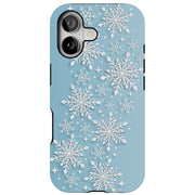 Snowflake Blue Tough Cases For Apple iPhone (17, 16, 15, 14, 13, 12, 11, X, SE, 8, 7/ Air, Plus, Pro, Max, Mini, XR, XS), Print in USA