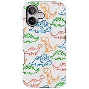 Dinosaur Cute 3 Tough Cases For Apple iPhone (17, 16, 15, 14, 13, 12, 11, X, SE, 8, 7/ Air, Plus, Pro, Max, Mini, XR, XS), Print in USA