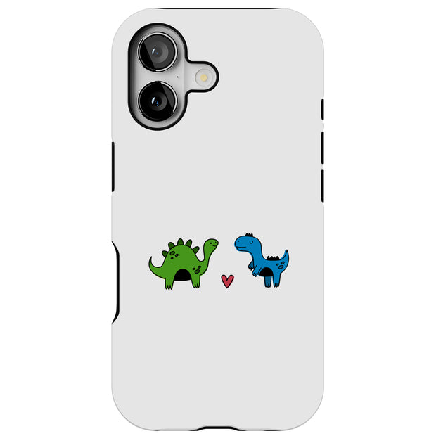 Dinosaur Love Tough Cases For Apple iPhone (17, 16, 15, 14, 13, 12, 11, X, SE, 8, 7/ Air, Plus, Pro, Max, Mini, XR, XS), Print in USA