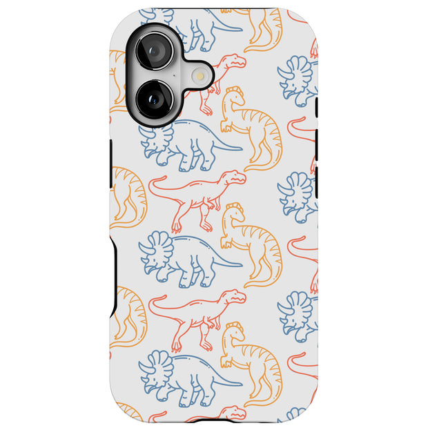Dinosaur 9 Tough Cases For Apple iPhone (17, 16, 15, 14, 13, 12, 11, X, SE, 8, 7/ Air, Plus, Pro, Max, Mini, XR, XS), Print in USA