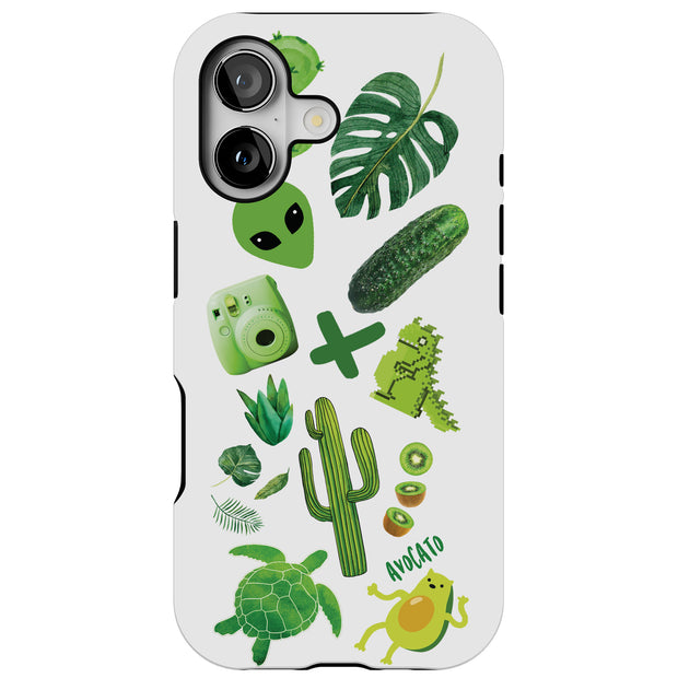 Alien Collage Tough Cases For Apple iPhone (17, 16, 15, 14, 13, 12, 11, X, SE, 8, 7/ Air, Plus, Pro, Max, Mini, XR, XS), Print in USA