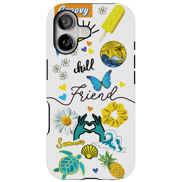 Chill Collage Tough Cases For Apple iPhone (17, 16, 15, 14, 13, 12, 11, X, SE, 8, 7/ Air, Plus, Pro, Max, Mini, XR, XS), Print in USA