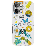 Chill Collage Tough Cases For Apple iPhone (17, 16, 15, 14, 13, 12, 11, X, SE, 8, 7/ Air, Plus, Pro, Max, Mini, XR, XS), Print in USA