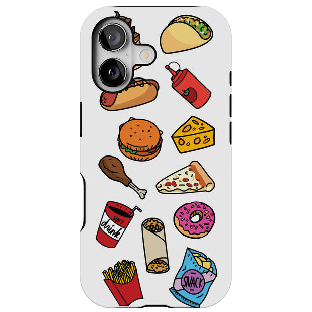 Food Collage Tough Cases For Apple iPhone (17, 16, 15, 14, 13, 12, 11, X, SE, 8, 7/ Air, Plus, Pro, Max, Mini, XR, XS), Print in USA