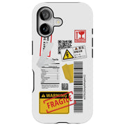 Warning Collage Tough Cases For Apple iPhone (17, 16, 15, 14, 13, 12, 11, X, SE, 8, 7/ Air, Plus, Pro, Max, Mini, XR, XS), Print in USA