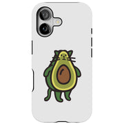 Cat Avocado Tough Cases For Apple iPhone (17, 16, 15, 14, 13, 12, 11, X, SE, 8, 7/ Air, Plus, Pro, Max, Mini, XR, XS), Print in USA