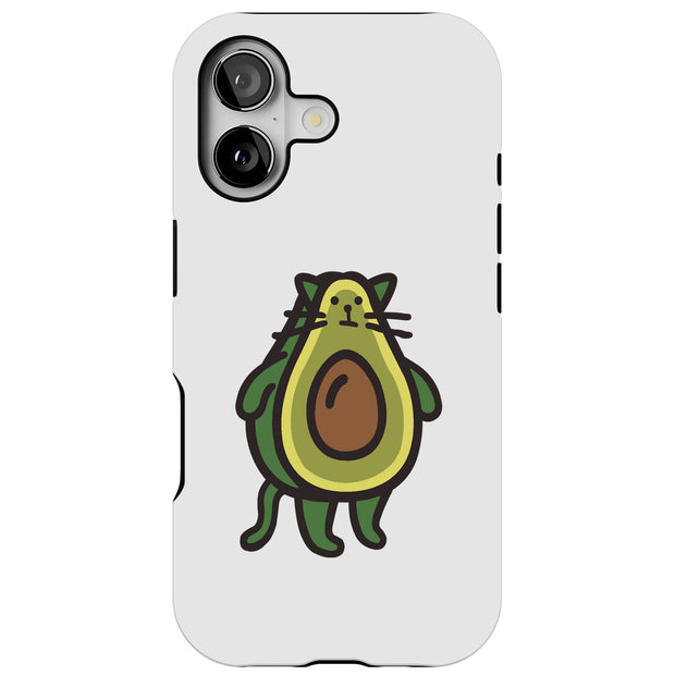 Cat Avocado Tough Cases For Apple iPhone (17, 16, 15, 14, 13, 12, 11, X, SE, 8, 7/ Air, Plus, Pro, Max, Mini, XR, XS), Print in USA