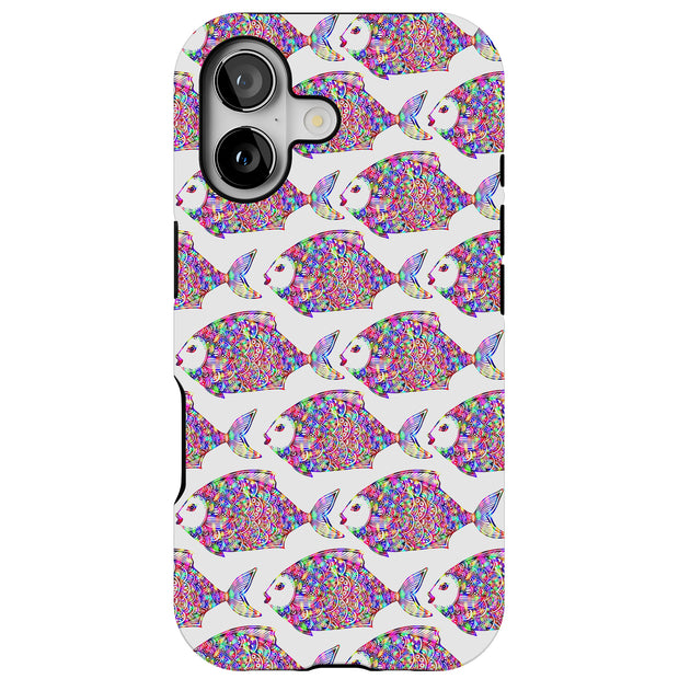 Sparkling Fish Tough Cases For Apple iPhone (17, 16, 15, 14, 13, 12, 11, X, SE, 8, 7/ Air, Plus, Pro, Max, Mini, XR, XS), Print in USA