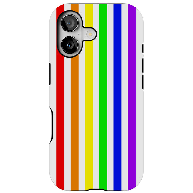 Rainbow Lines  Tough Cases For Apple iPhone (17, 16, 15, 14, 13, 12, 11, X, SE, 8, 7/ Air, Plus, Pro, Max, Mini, XR, XS), Print in USA