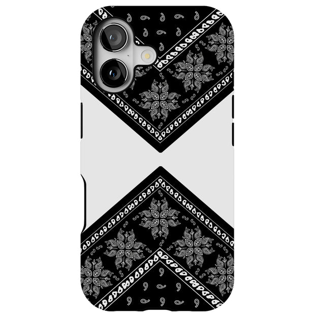 Black Bandana 1 Tough Cases For Apple iPhone (17, 16, 15, 14, 13, 12, 11, X, SE, 8, 7/ Air, Plus, Pro, Max, Mini, XR, XS), Print in USA