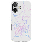 Spider Web Pink Tough Cases For Apple iPhone (17, 16, 15, 14, 13, 12, 11, X, SE, 8, 7/ Air, Plus, Pro, Max, Mini, XR, XS), Print in USA