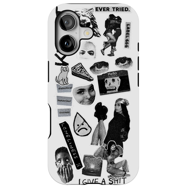 Grunge Collage5 Tough Cases For Apple iPhone (17, 16, 15, 14, 13, 12, 11, X, SE, 8, 7/ Air, Plus, Pro, Max, Mini, XR, XS), Print in USA