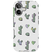 Cacti Pattern Tough Cases For Apple iPhone (17, 16, 15, 14, 13, 12, 11, X, SE, 8, 7/ Air, Plus, Pro, Max, Mini, XR, XS), Print in USA