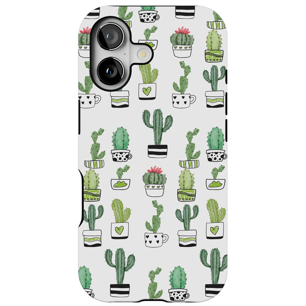 Cute Cactus  Tough Cases For Apple iPhone (17, 16, 15, 14, 13, 12, 11, X, SE, 8, 7/ Air, Plus, Pro, Max, Mini, XR, XS), Print in USA