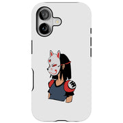 Girl in Mask Tough Cases For Apple iPhone (17, 16, 15, 14, 13, 12, 11, X, SE, 8, 7/ Air, Plus, Pro, Max, Mini, XR, XS), Print in USA