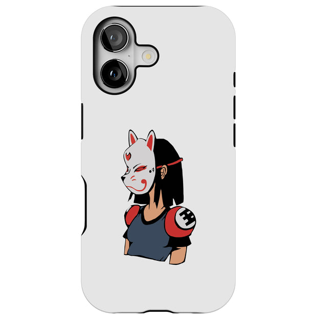 Girl in Mask Tough Cases For Apple iPhone (17, 16, 15, 14, 13, 12, 11, X, SE, 8, 7/ Air, Plus, Pro, Max, Mini, XR, XS), Print in USA