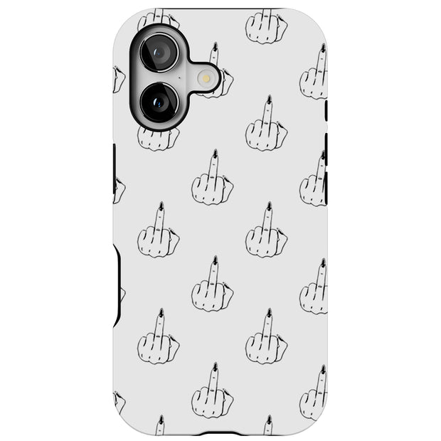 Edgy Finger Clr Tough Cases For Apple iPhone (17, 16, 15, 14, 13, 12, 11, X, SE, 8, 7/ Air, Plus, Pro, Max, Mini, XR, XS), Print in USA
