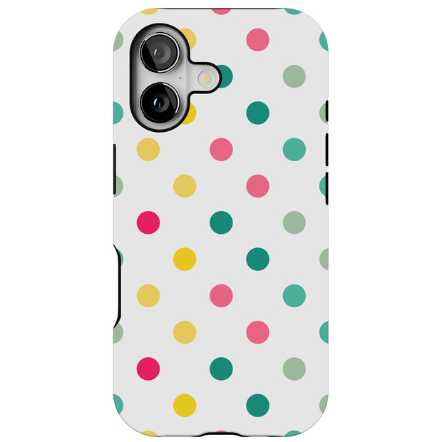 Polka Dot 16 Tough Cases For Apple iPhone (17, 16, 15, 14, 13, 12, 11, X, SE, 8, 7/ Air, Plus, Pro, Max, Mini, XR, XS), Print in USA