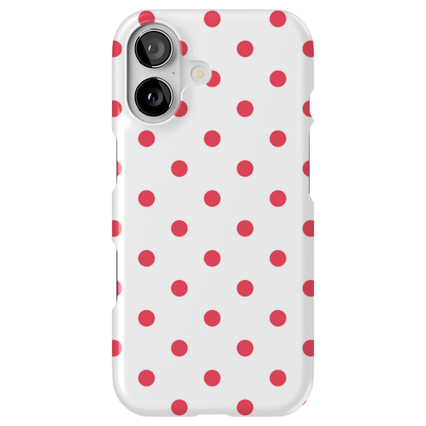 Dots White Tough Cases For Apple iPhone (17, 16, 15, 14, 13, 12, 11, X, SE, 8, 7/ Air, Plus, Pro, Max, Mini, XR, XS), Print in USA
