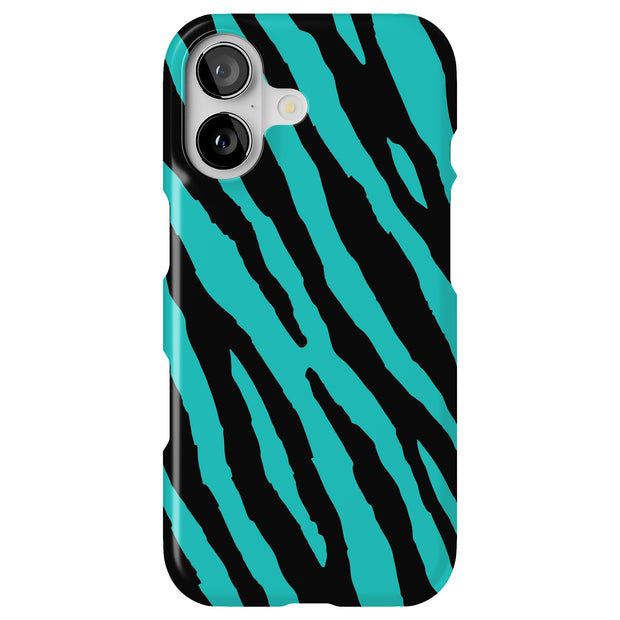 Bule Zebra Skin Tough Cases For Apple iPhone (17, 16, 15, 14, 13, 12, 11, X, SE, 8, 7/ Air, Plus, Pro, Max, Mini, XR, XS), Print in USA
