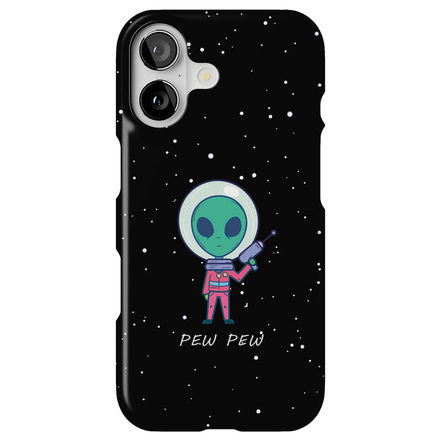 Pew Pew Alien Tough Cases For Apple iPhone (17, 16, 15, 14, 13, 12, 11, X, SE, 8, 7/ Air, Plus, Pro, Max, Mini, XR, XS), Print in USA