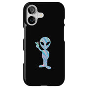 Alien Peace Tough Cases For Apple iPhone (17, 16, 15, 14, 13, 12, 11, X, SE, 8, 7/ Air, Plus, Pro, Max, Mini, XR, XS), Print in USA