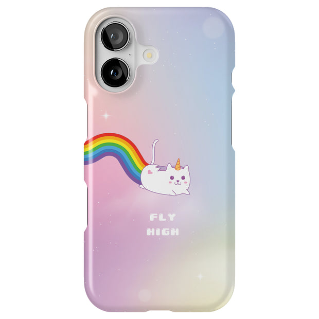 Fly Caticorn Tough Cases For Apple iPhone (17, 16, 15, 14, 13, 12, 11, X, SE, 8, 7/ Air, Plus, Pro, Max, Mini, XR, XS), Print in USA