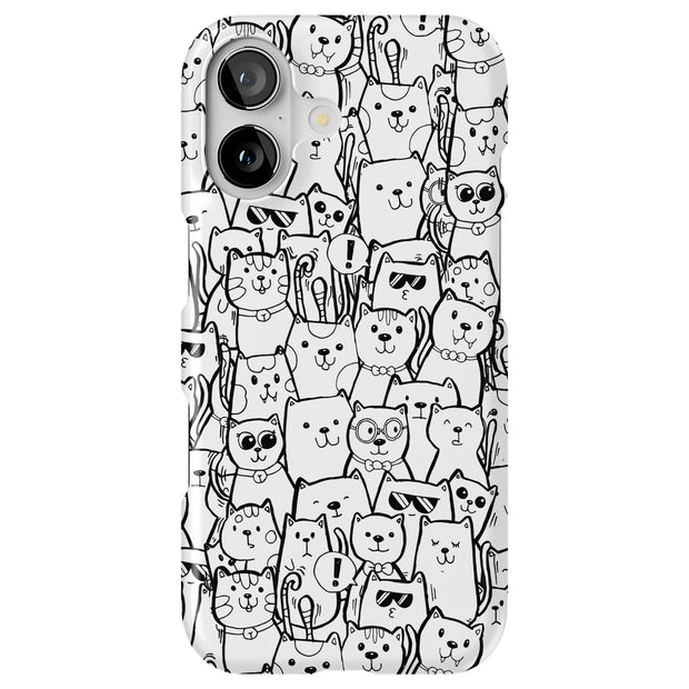 Comic Cat Tough Cases For Apple iPhone (17, 16, 15, 14, 13, 12, 11, X, SE, 8, 7/ Air, Plus, Pro, Max, Mini, XR, XS), Print in USA