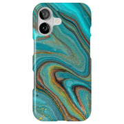 Gold Blu Marble Tough Cases For Apple iPhone (17, 16, 15, 14, 13, 12, 11, X, SE, 8, 7/ Air, Plus, Pro, Max, Mini, XR, XS), Print in USA