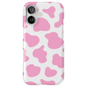 Cow Shape Pink Tough Cases For Apple iPhone (17, 16, 15, 14, 13, 12, 11, X, SE, 8, 7/ Air, Plus, Pro, Max, Mini, XR, XS), Print in USA