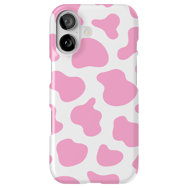 Cow Shape Pink Tough Cases For Apple iPhone (17, 16, 15, 14, 13, 12, 11, X, SE, 8, 7/ Air, Plus, Pro, Max, Mini, XR, XS), Print in USA
