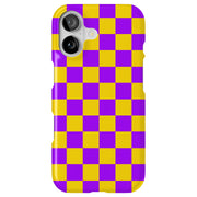 Yellow Checker Tough Cases For Apple iPhone (17, 16, 15, 14, 13, 12, 11, X, SE, 8, 7/ Air, Plus, Pro, Max, Mini, XR, XS), Print in USA