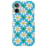 Daisy Pattern Tough Cases For Apple iPhone (17, 16, 15, 14, 13, 12, 11, X, SE, 8, 7/ Air, Plus, Pro, Max, Mini, XR, XS), Print in USA